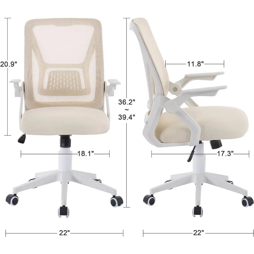 Ergonomics Mid Back Swivel Office Chair With Adjustable Arms