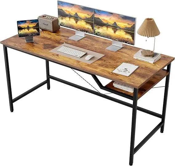 Computer Desk 48inch, Gaming Desk for Small Spaces, Modern Simple Style Table for Home Office, Study Student Writing Table (Rust