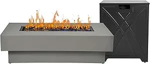 Outdoor 50K BTU Propane Fire Table Rectangular Patio
