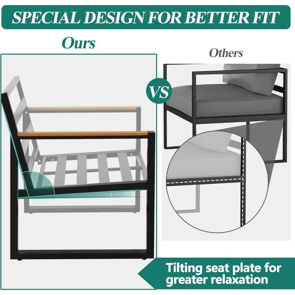 General Use Patio Furniture Set 4 Piece Outdoor Aluminum