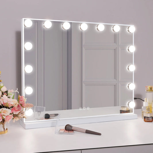 FENCHILIN Vanity Mirror With Lights Makeup Mirror 15 LEDs