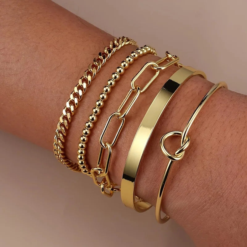 Sweet Blossoms Haven Cuban Chain Stackable Unisex Bracelet