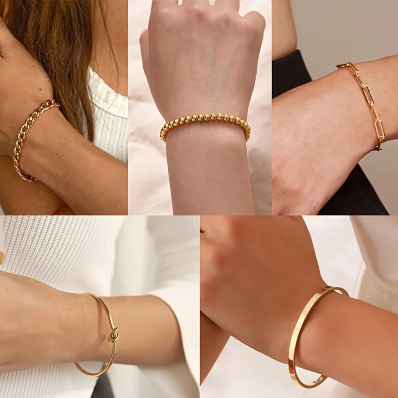 Sweet Blossoms Haven Cuban Chain Stackable Unisex Bracelet