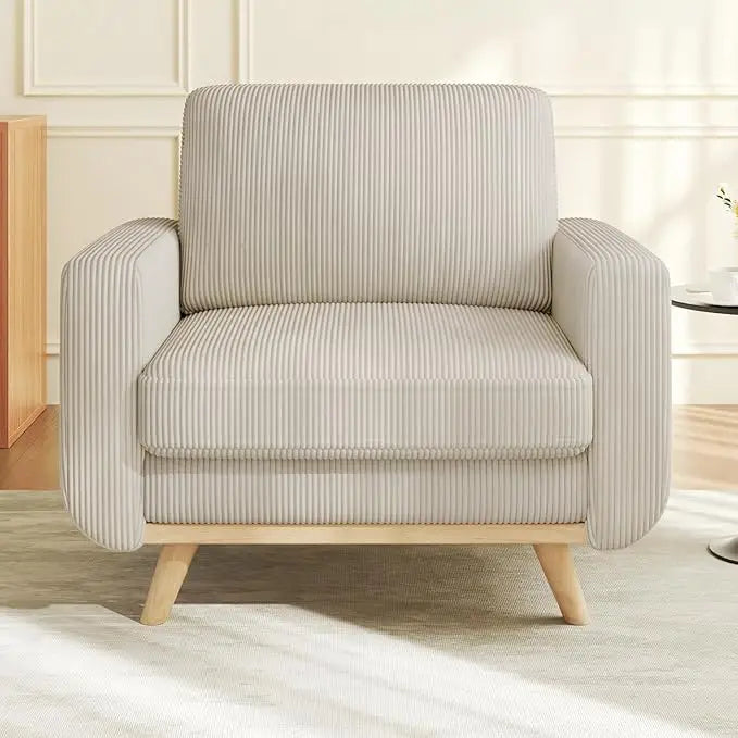 ANGDUO Corduroy Accent Chair Upholstered Armchair Modern