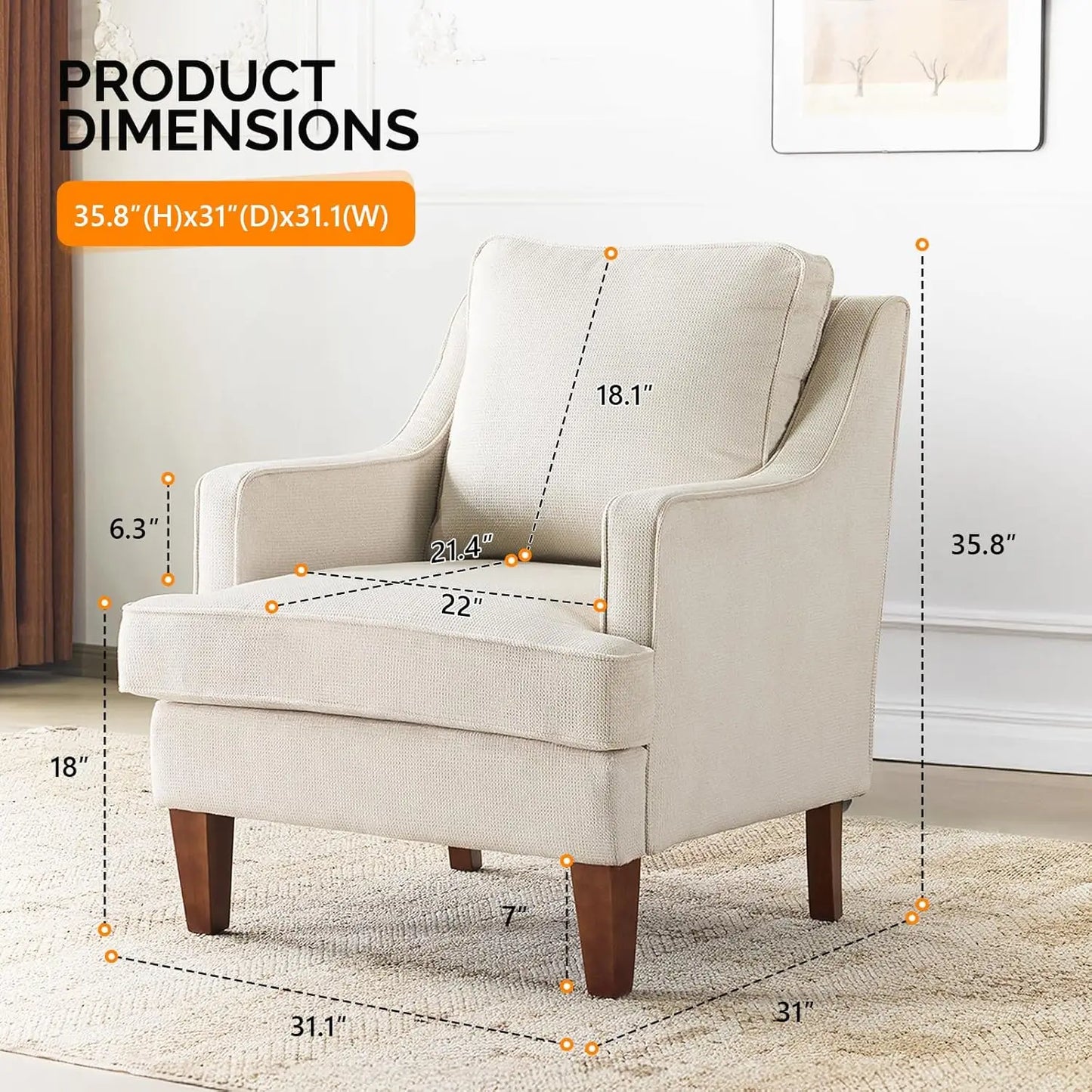 Sweet Blossoms Haven Mid Century Modern Accent Chairs