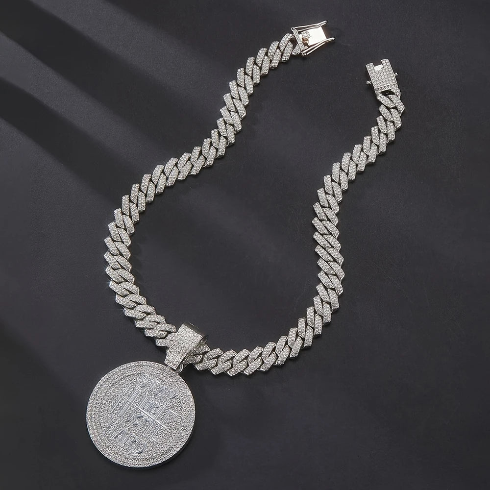 Men Women Hip Hop STAY HARD Pendant Necklace with 13mm Cuban Chain HipHop Iced Out Bling Necklaces Fashion Charm Jewelry USA
