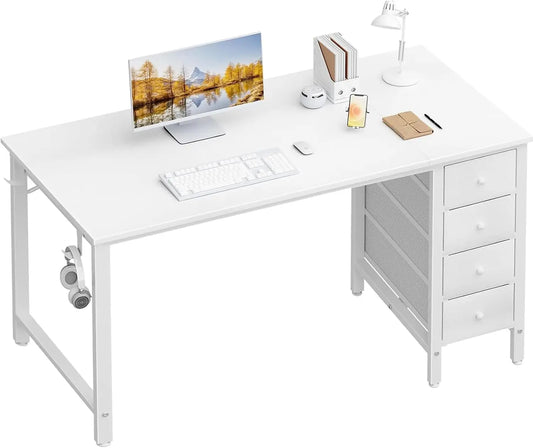 General Modern Computer Desk With Drawers For Home Office