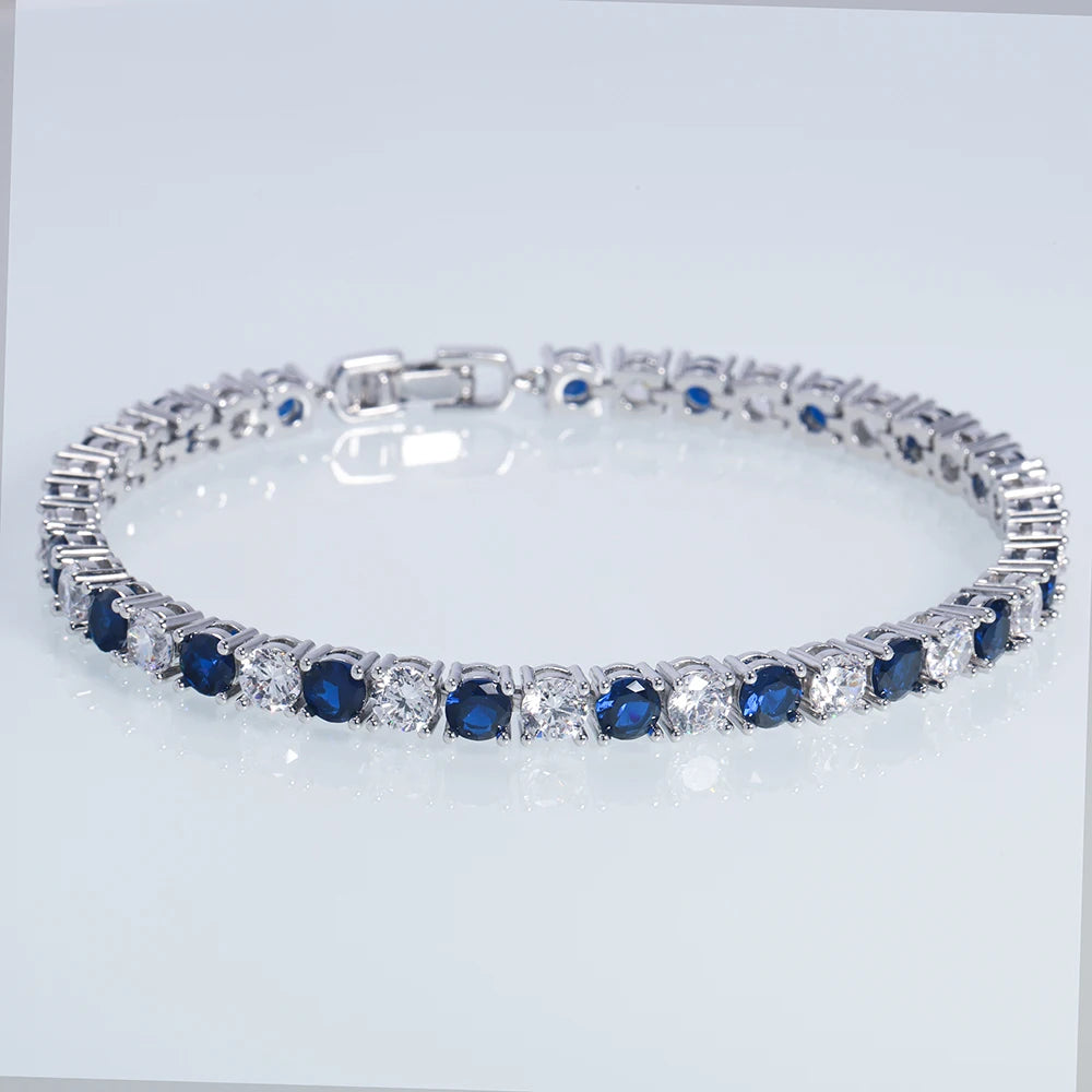 Sweet Blossoms Haven 925 Sterling Silver Tennis Bracelet