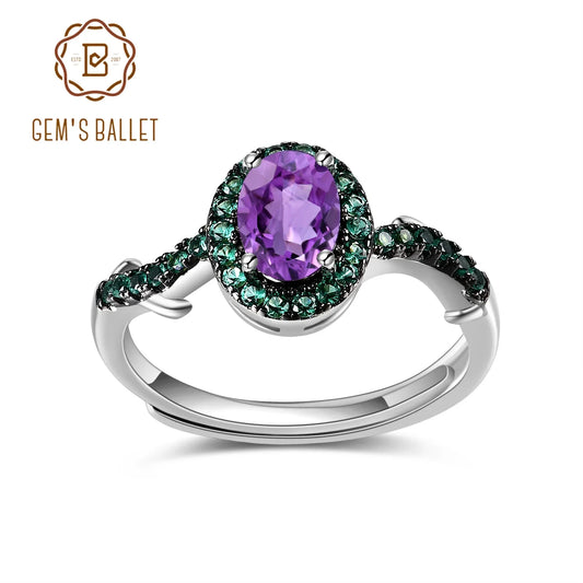 GEM'S BALLET Kite Gemstone Ring Set 925 Sterling Silver