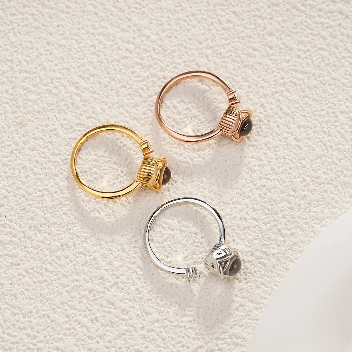 DHQH Rose Projection Ring Stainless Steel Family Gift