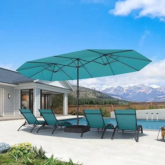 XUYUAN Patio Market Umbrella With Base And Crank System
