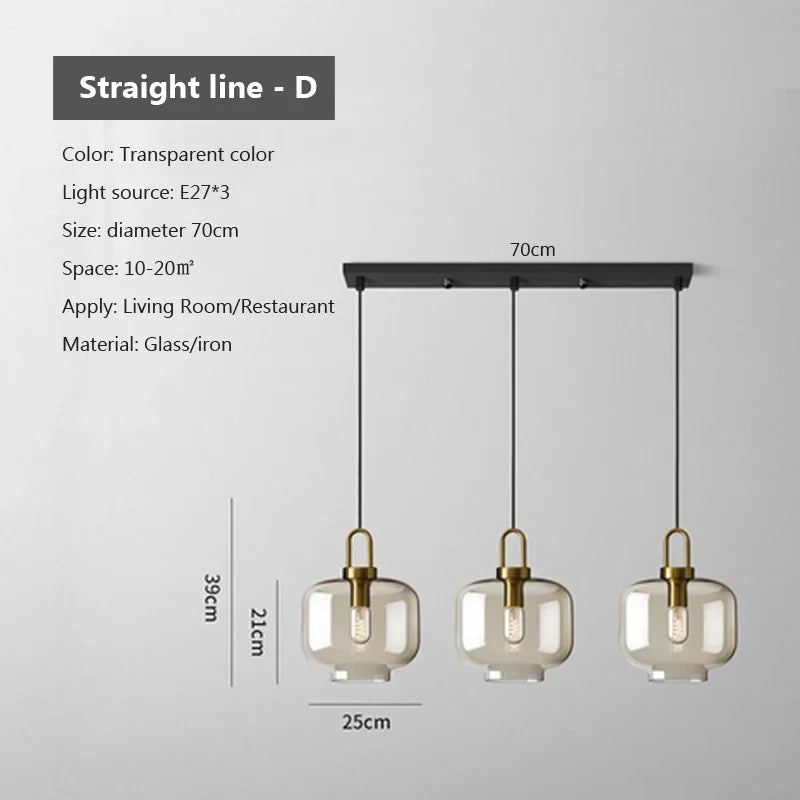 Oboerthurck Modern Glass Pendant Light Loft Industrial Lamp