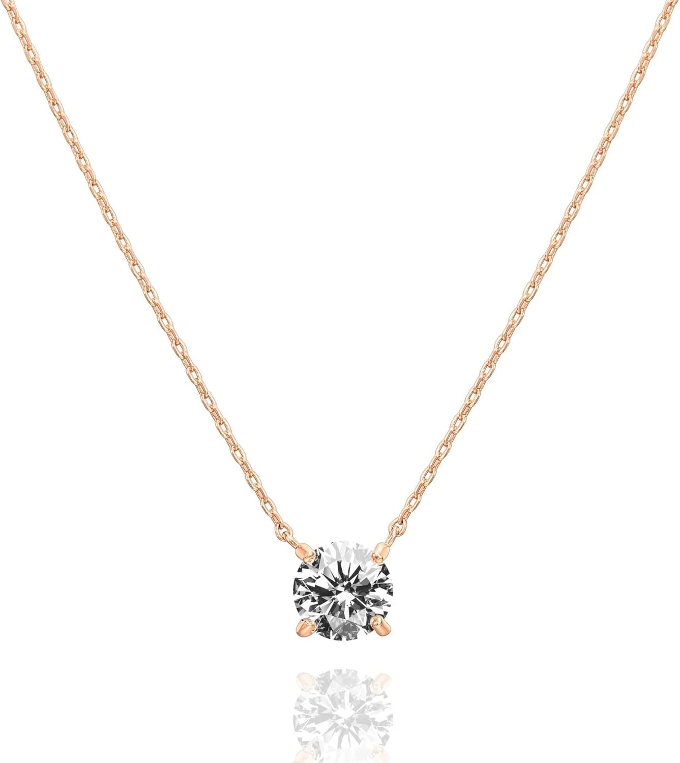 PAVOI Crystal Solitaire Cubic Zirconia Choker Necklace