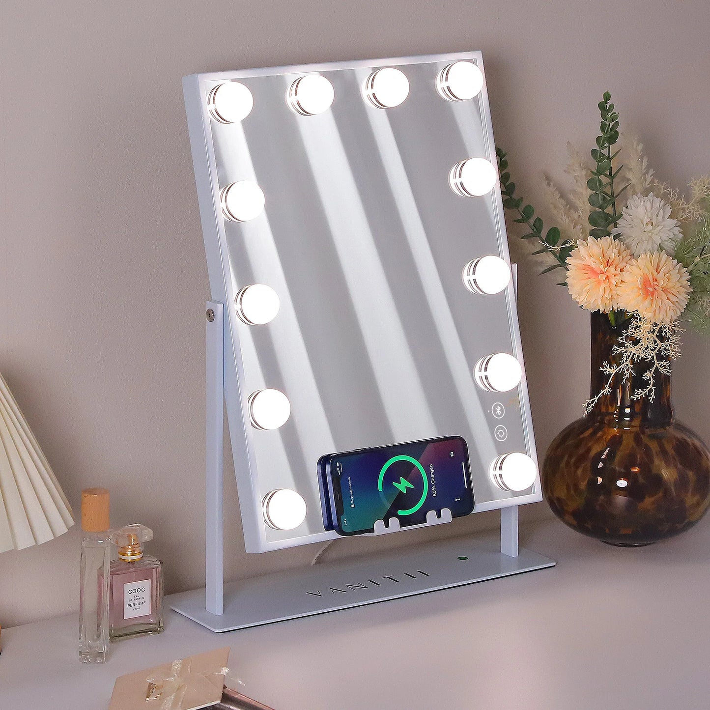 Fenchilin Vanity Mirror With Lights Wireless Charger