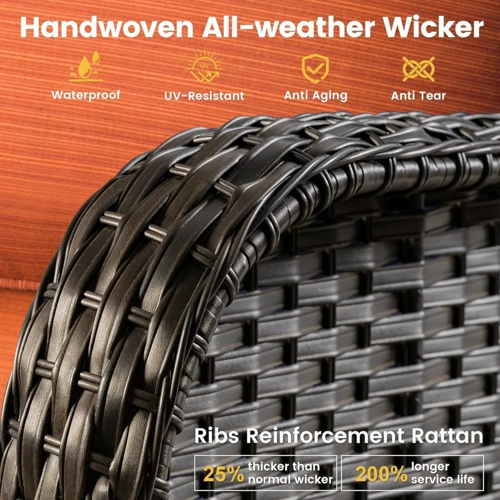 Angduo Outdoor Swivel Rocker Chair Set Of 2 Wicker Glider