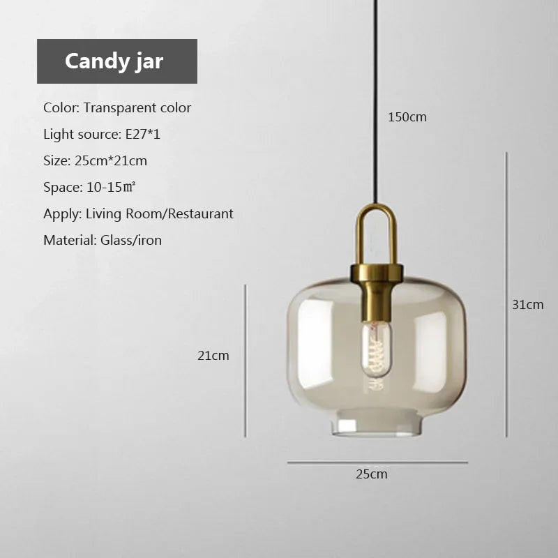 Oboerthurck Modern Glass Pendant Light Loft Industrial Lamp