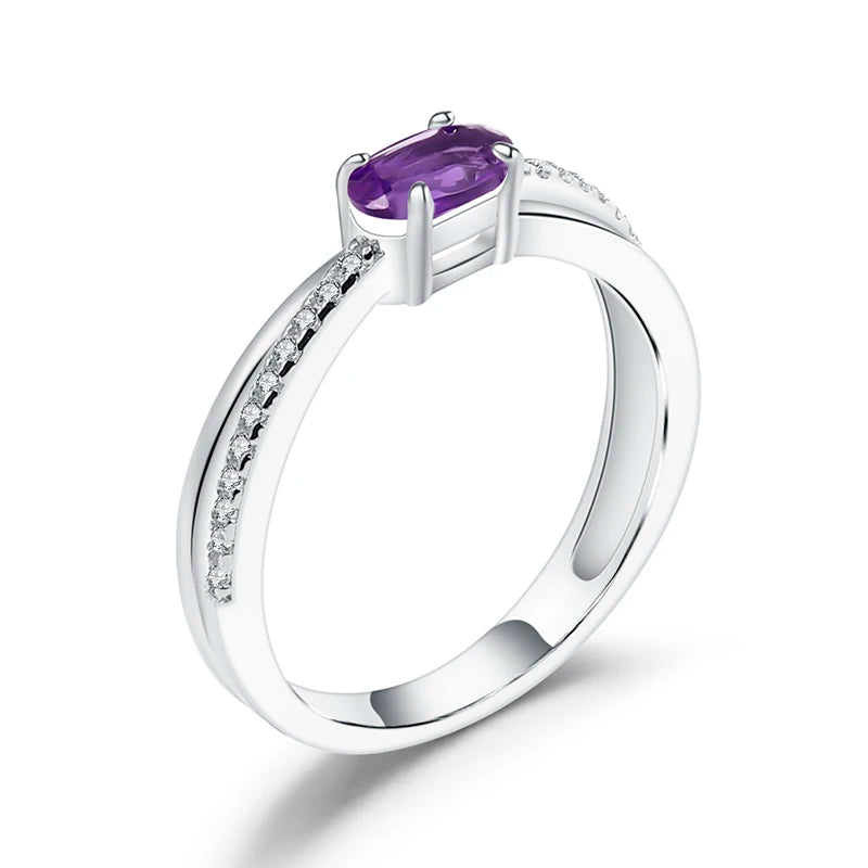 GEM'S BALLET Garnet Ring For Women Birthstone 925 Silver