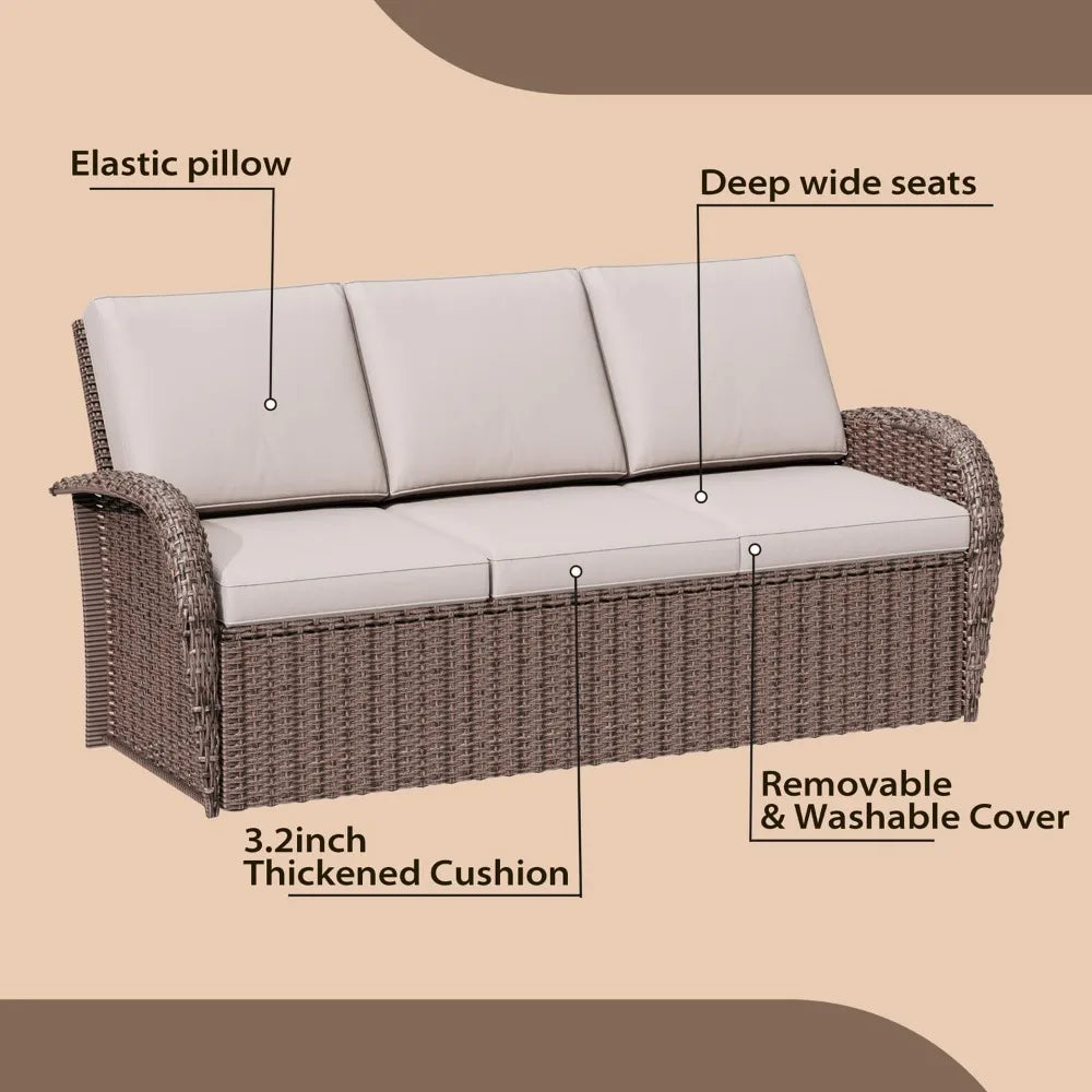 General Outdoor Swivel Chairs Set 6 Pieces Rattan Wicker
