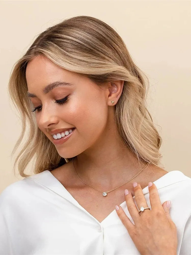 PAVOI Crystal Solitaire Cubic Zirconia Choker Necklace