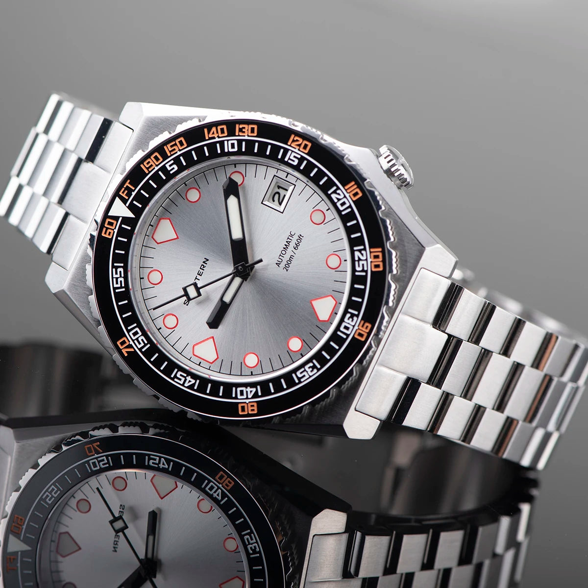 SEESTERN SUB600T V3 Mens Watch Automatic Diving Sapphire Wristwatch NH35 Movement Ceramic Bezel Luminous Date Jubilee Waterproof