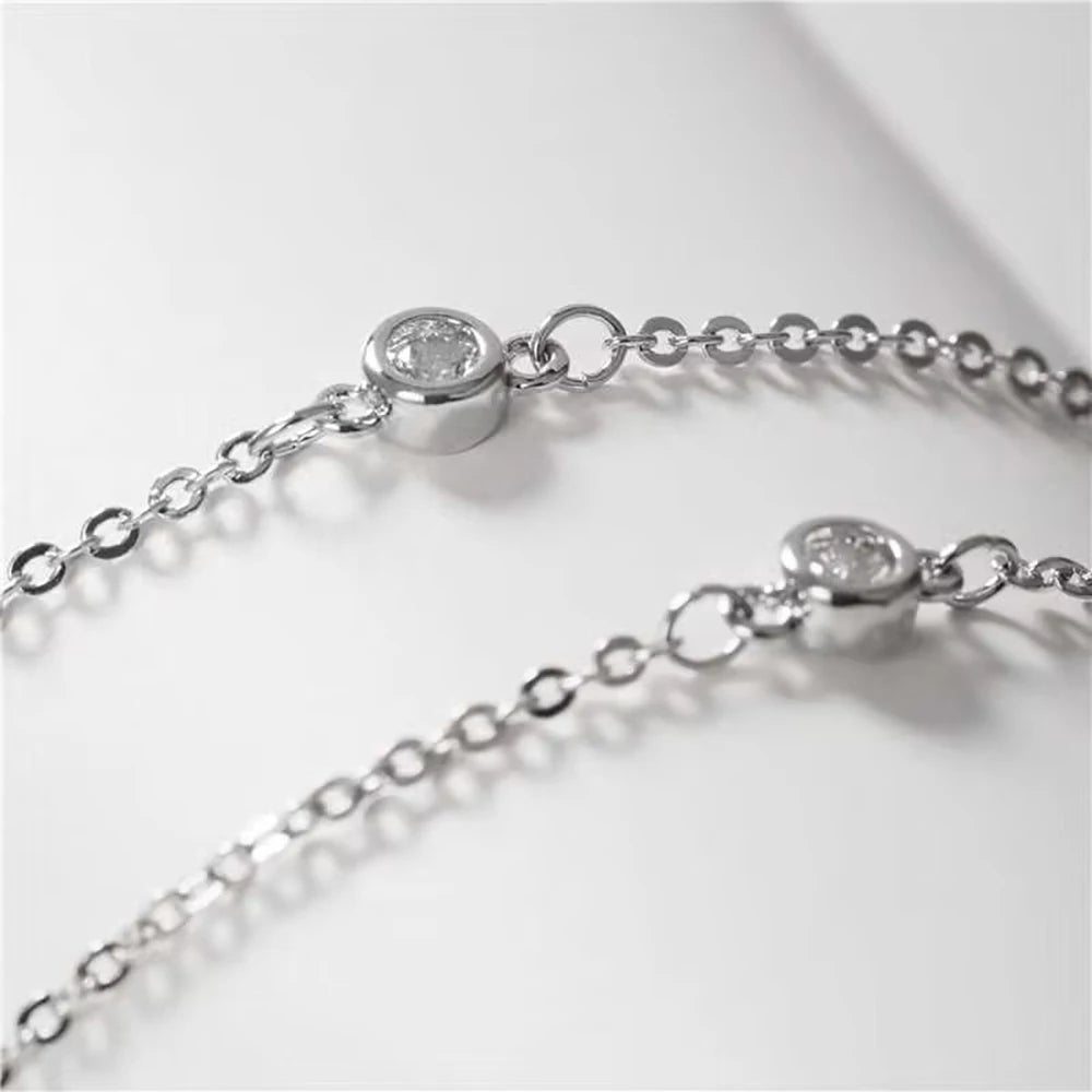 GRA Moissanite Necklace Sterling Silver Pendant For Women