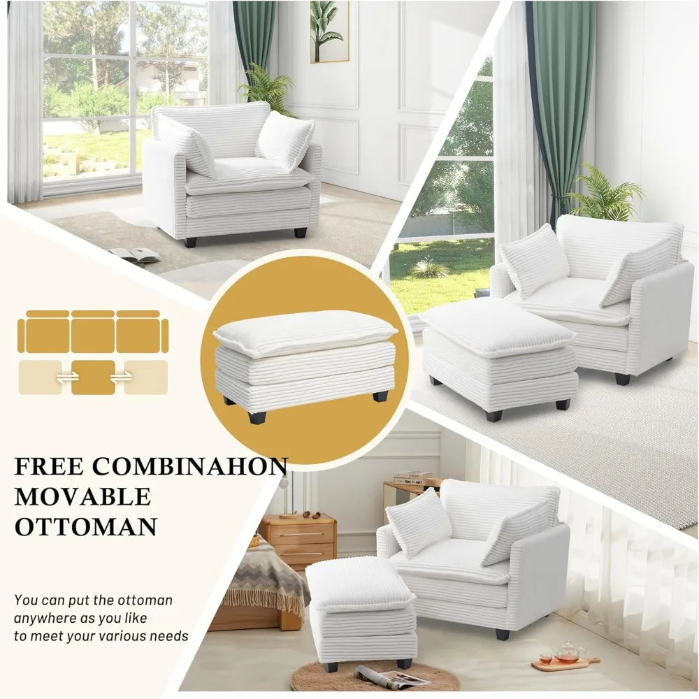 DAFIFY Modular Sectional Sofa Corduroy Upholstered Couch