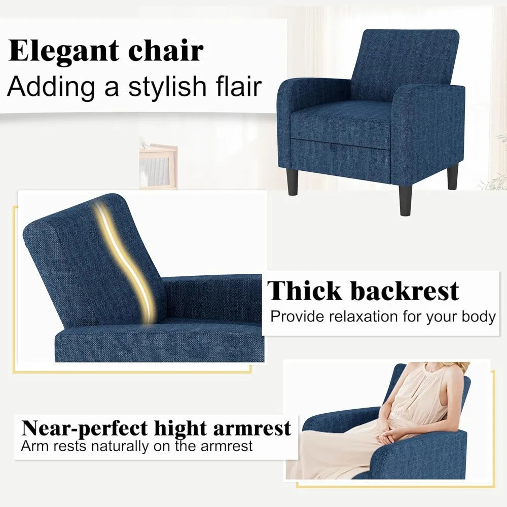 DAFIFY Linen Fabric Accent Chair For Living Room Modern