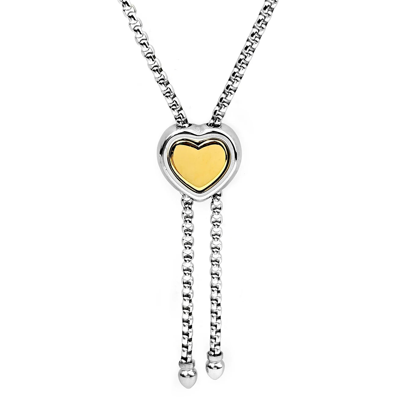 KABOLONG Stainless Steel Heart Necklace With Adjustable Y Shape