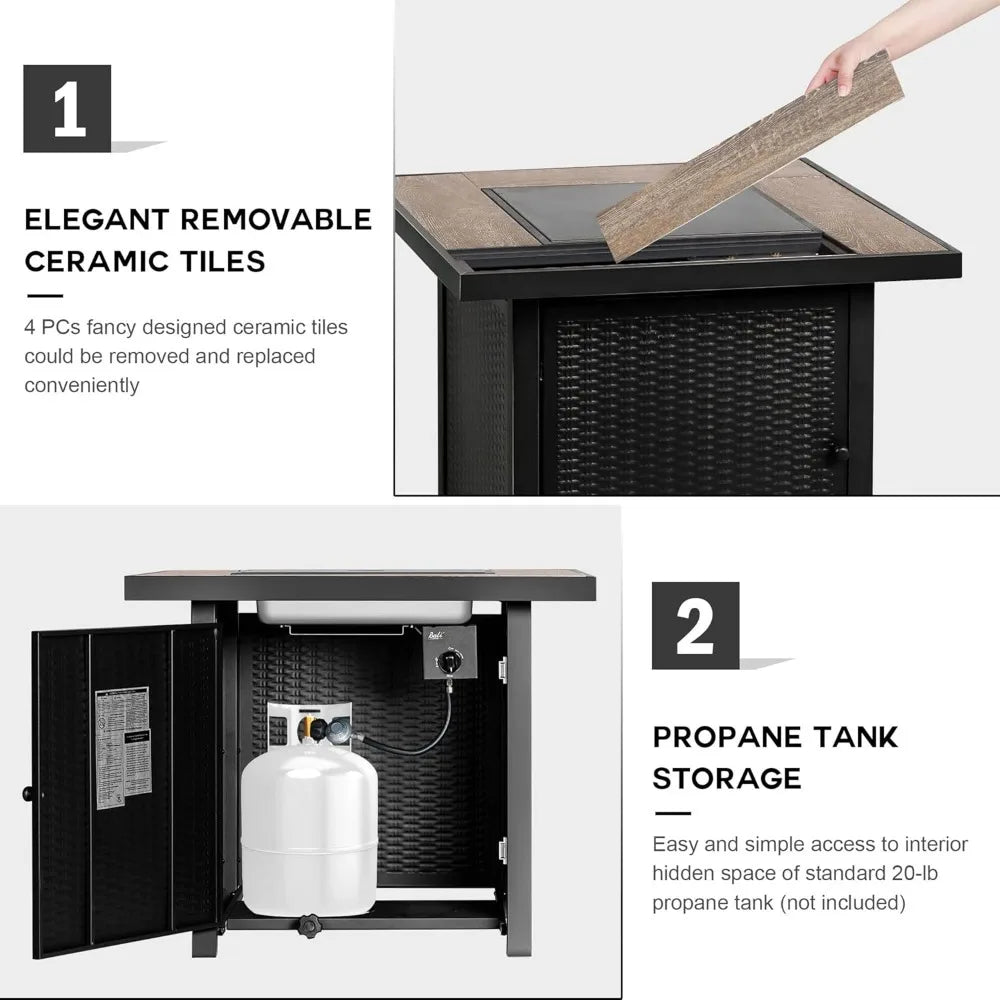 Bali Outdoors 50000 BTU Propane Fire Pit For Outdoor Patio