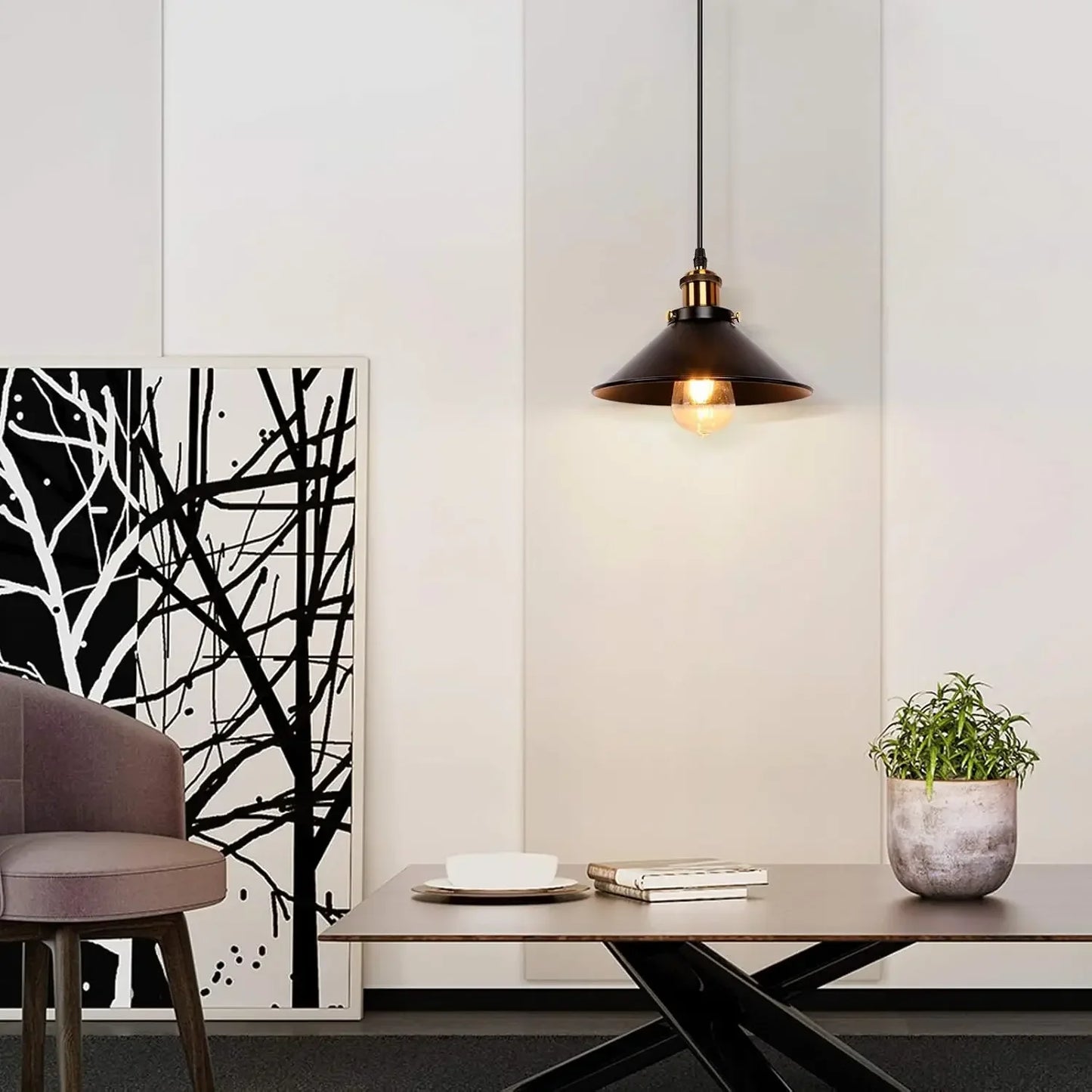 Newrays 3 Pack Industrial Retro Iron Pendant Lights