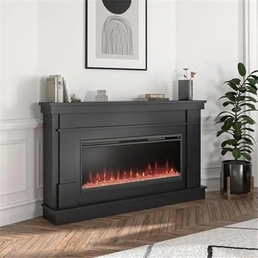 XMSJ Mantel Linear Electric Fireplace Insert Remote Timer