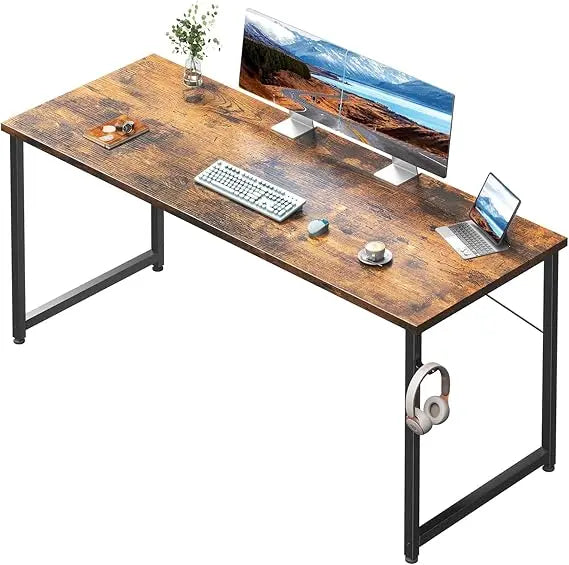 55 Inch Modern Computer Desk for Home Office and Study Vintage Writing Desk