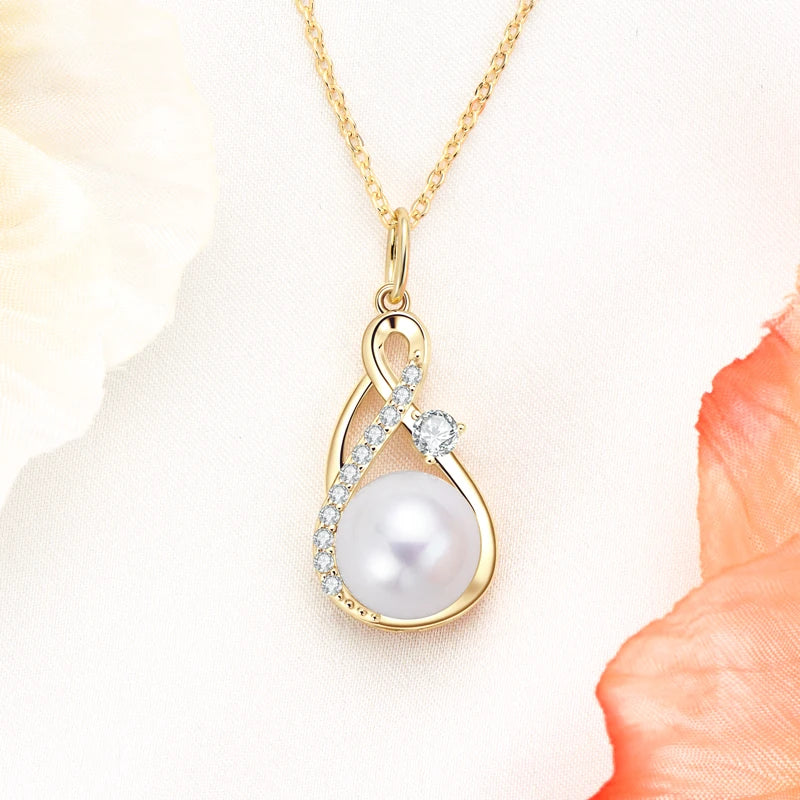 Sweet Blossoms Haven Pearl Infinite Pendant Necklace