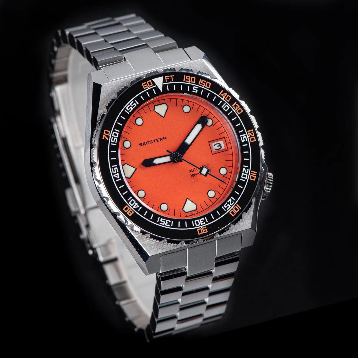SEESTERN SUB600T V3 Mens Watch Automatic Diving Sapphire Wristwatch NH35 Movement Ceramic Bezel Luminous Date Jubilee Waterproof