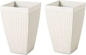 DAFIFY Set of 2 Garden Outdoor Planter Pots Faux Concrete