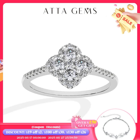 Sweet Blossoms Haven ATTAGMS Moissanite Ring Sterling Silver