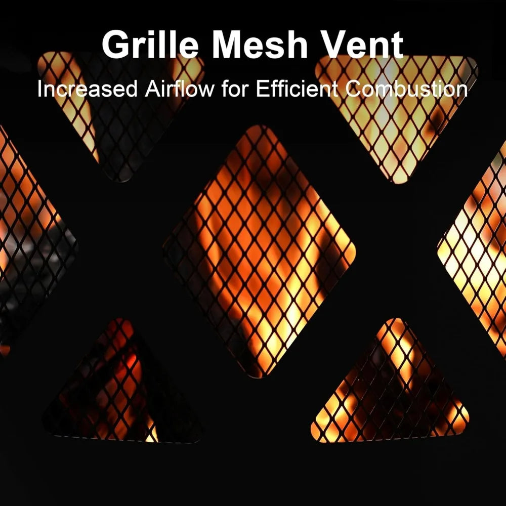 Fire Pit With Poker Outdoor Wood Burning Grill Patio