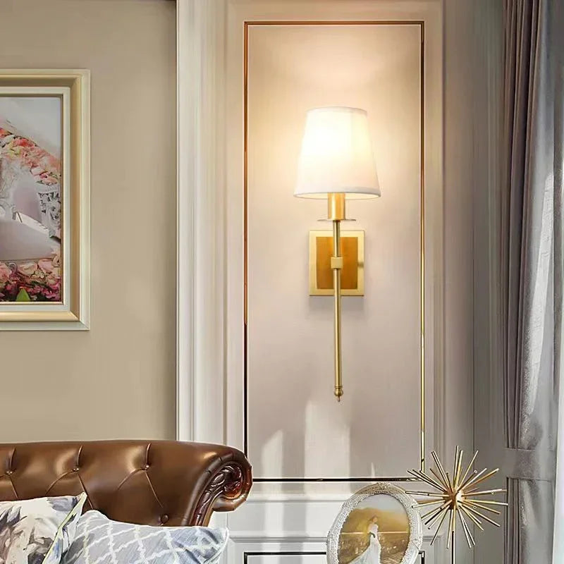 Dorian American Brass Wall Lamp Indoor Living Room Bedroom
