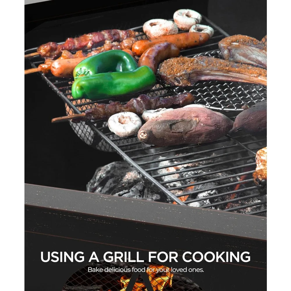 S Octagonal Outdoor Fire Pit Grill Wood Burning Heavy Duty