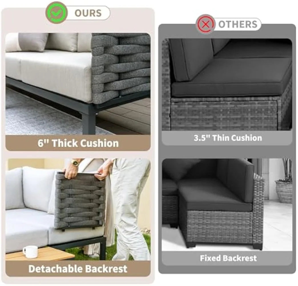 MKDKH Patio Conversation Set Outdoor Sectional Cushions