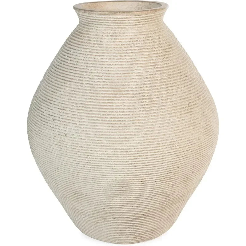Ashley Hannela 12" Modern Distressed Polyresin Vase, Antique