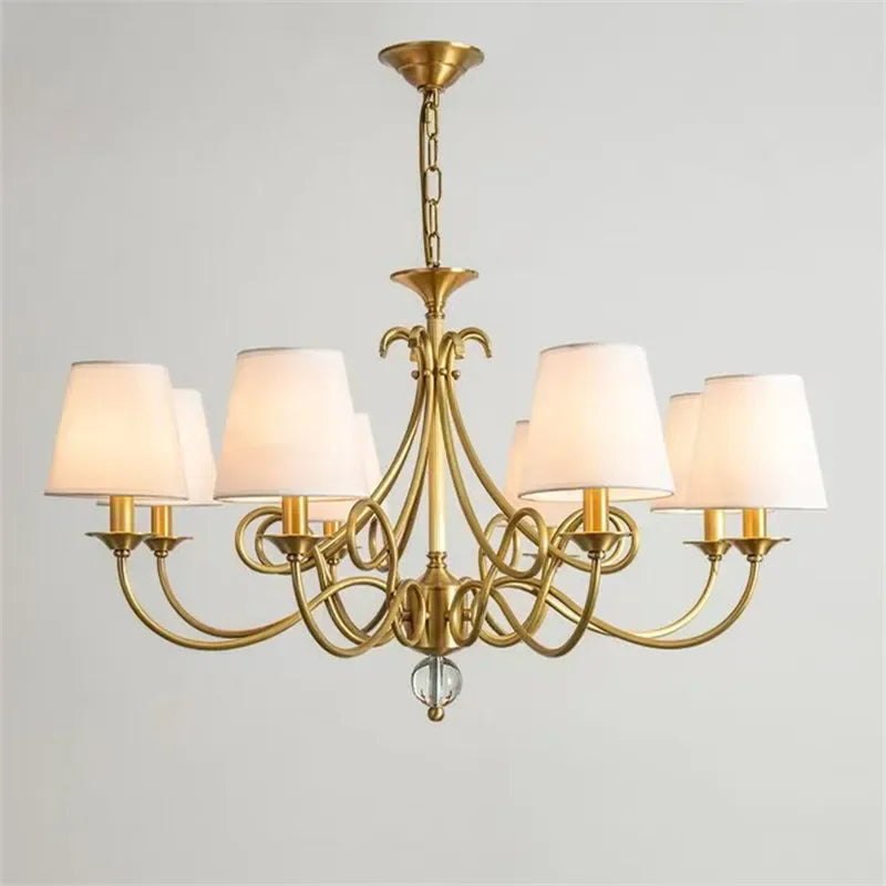 OUFULA Dorian Village Brass Chandelier LED Pendant Lamp