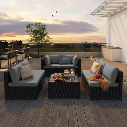 General Use Outdoor PE Rattan L Shape Patio Sectional Sofa