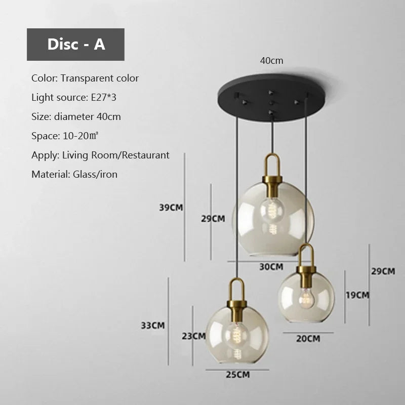 Oboerthurck Modern Glass Pendant Light Loft Industrial Lamp