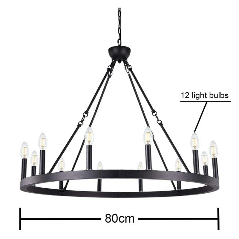 CHYMUIO LIGHT Retro Industrial LED Ceiling Chandelier Loft