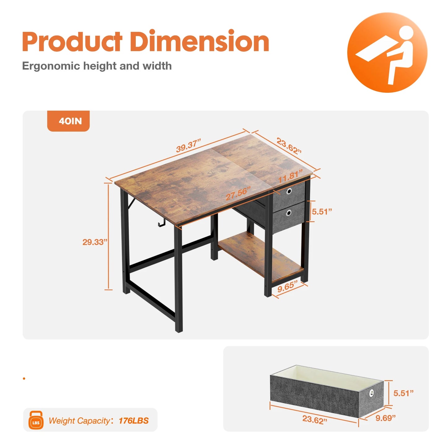Sweet Blossoms Haven JHK Computer Desk With Drawers