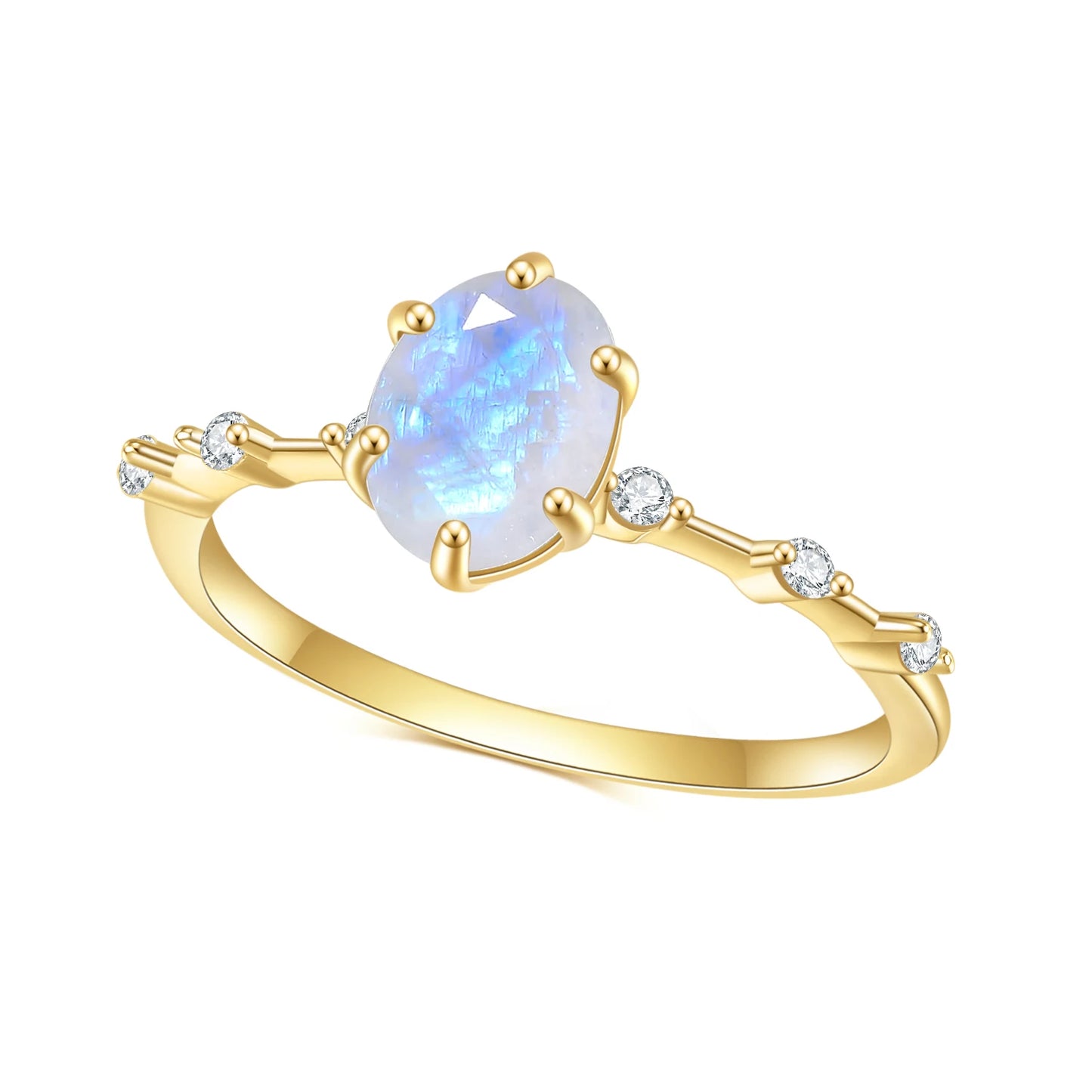 GEM'S BALLET Moonstone Ring 925 Sterling Silver Vintage