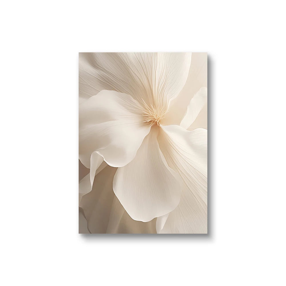 Scandinavian Beige Peony Flower Art Poster Modern Flower Botanical Wall Decor Beautiful Art Canvas Print Home Bedroom Decor