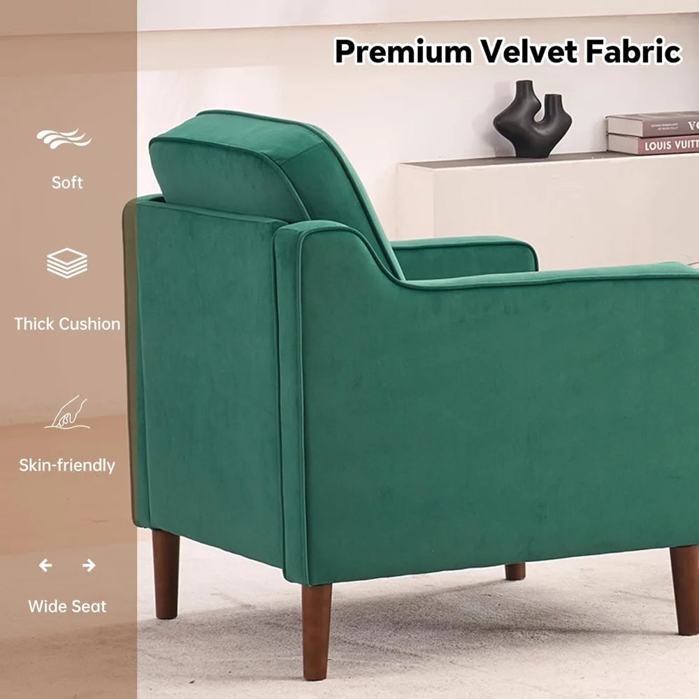 DAFIFY Mid Century Modern Velvet Accent Reading Armchair