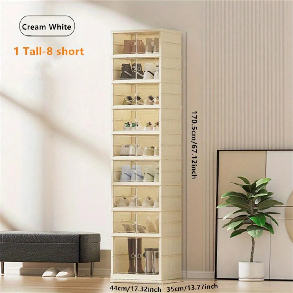 Hign-concerned Folding Shoe Rack Organizer Magnetic Door